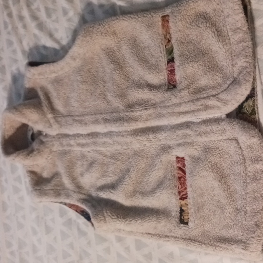 Vintage Orvis Cream-colored Sherpa Vest, womens small